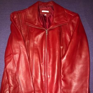 Red leather jacket